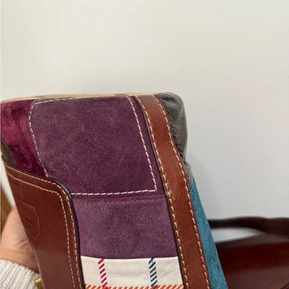 Coach Patchwork #11356 Shoulder/crossbody Bag - Brown, Green, Burgundy holiday - Picture 8 of 14